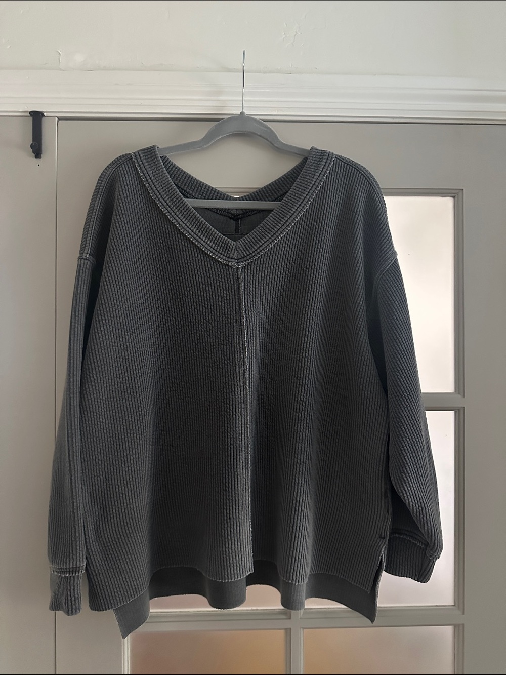 Aerie Ribbed Gray Sweater